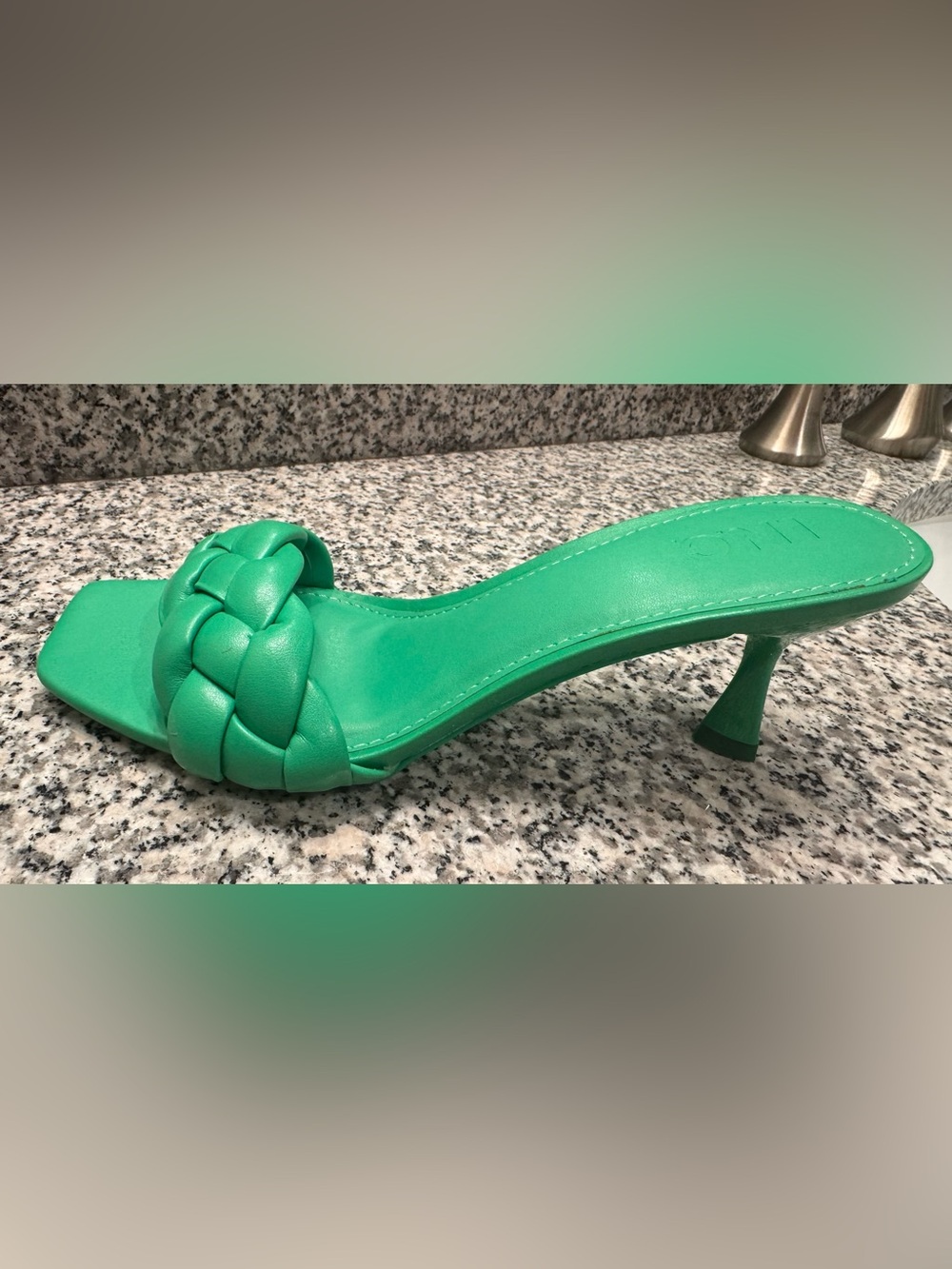INC International Concepts Green Braided Slide Heel
